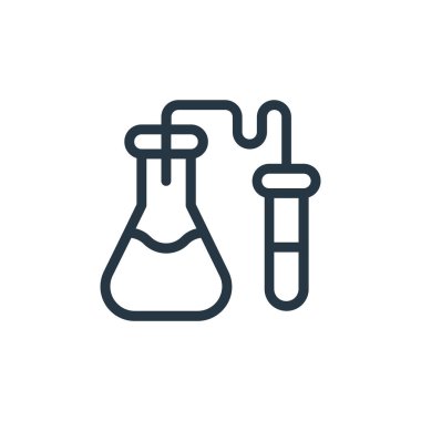 Tıbbi öğeler konseptinden tıbbi laboratuvar ikonu vektörü. Tıbbi laboratuvar inmesinin ince bir çizgisi. Web ve mobil uygulamalarda kullanmak için tıbbi laboratuvar doğrusal işareti, logo, yazdırma ortamı.