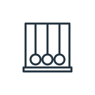 Eğitim ve okul konseptindeki sarkaç ikonu vektörü. İnce çizgili, düzenlenebilir sarkacın çizgisi. Web ve mobil uygulamalar, logo ve yazdırma ortamlarında kullanım için sarkacı doğrusal işareti.