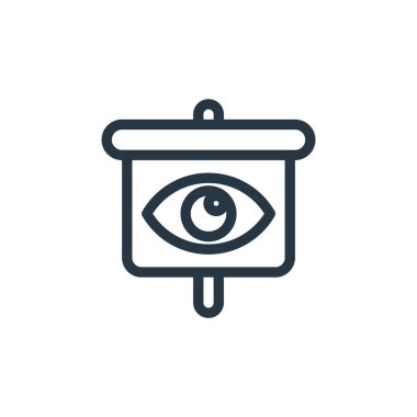 Tıbbi konseptten göz ikonu vektörü. Göz felcinin ince bir çizgisi. Web ve mobil uygulamalarda kullanmak için göz doğrusal işareti, logo, yazdırma ortamı.