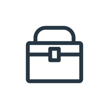 İş konseptinden evrak çantası ikonu vektörü. Düzenlenebilir evrak çantasının ince bir çizgisi. Web ve mobil uygulamalarda kullanmak için evrak çantası doğrusal işareti, logo, yazdırma ortamı.