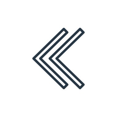 ok konseptinden geri ok ikonu vektörü. Düzenlenebilir okların ince bir çizgisi. Web ve mobil uygulamalarda kullanmak için arka oklar doğrusal işareti, logo, yazdırma ortamı.