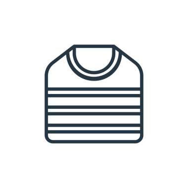 Moda ve giysi konseptinden tişört ikonu vektörü. İnce çizgili, düzenlenebilir felç çizgisi. Web ve mobil uygulamalarda kullanmak için gömlek doğrusal işareti, logo, yazdırma ortamı.