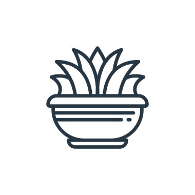 Bitki konseptinden bitki ikonu vektörü. Düzenlenebilir bitki felcinin ince bir çizgisi. Web ve mobil uygulamalarda kullanım için bitkisel doğrusal işaret, logo, yazdırma ortamı.