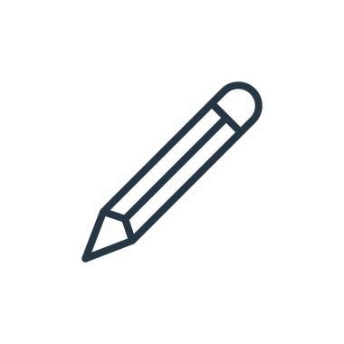 Eğitim ve okul konseptindeki kalem ikonu vektörü. İnce çizgili, düzenlenebilir kalem darbesi. Web ve mobil uygulamalarda kullanmak için kalem doğrusal işareti, logo, yazdırma ortamı.