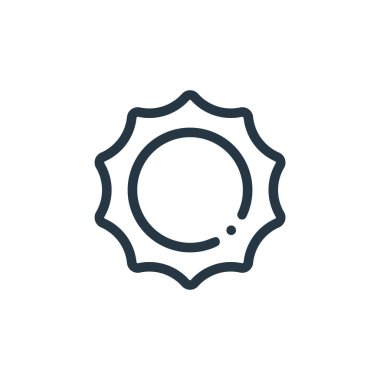 Bahar konseptinden güneş ikonu vektörü. Düzenlenebilir güneş çarpmasının ince çizgisi. Web ve mobil uygulamalarda kullanmak için güneş doğrusal işareti, logo, yazdırma ortamı.