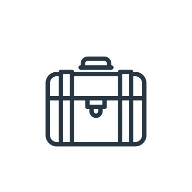 Ofis konseptinden evrak çantası ikonu vektörü. Düzenlenebilir evrak çantasının ince bir çizgisi. Web ve mobil uygulamalarda kullanmak için evrak çantası doğrusal işareti, logo, yazdırma ortamı.