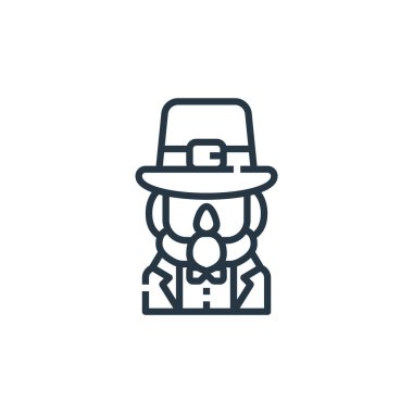 Aziz Patrick Günü konseptinden leprikon ikon vektörü. İnce çizgili, düzenlenebilir leprikon felci. Web ve mobil uygulamalarda kullanmak için leprikon doğrusal işareti, logo, yazdırma ortamı.