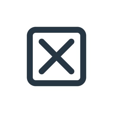 Temel öğelerden pencere simgesi vektörünü kapat. Yakın pencere düzenlenebilir vuruşun ince çizgisi. Web ve mobil uygulamalarda kullanmak için pencere doğrusal işaretini kapat, logo, yazdırma ortamı.