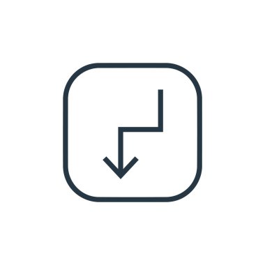 ok kavramından simge vektörünü indir. Düzenlenebilir felcin ince bir çizgisi. Web ve mobil uygulamalar, logo ve yazdırma ortamlarında kullanım için aşağı doğrusal işaret.