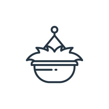 Bitki konseptinden bitki ikonu vektörü. Düzenlenebilir bitki felcinin ince bir çizgisi. Web ve mobil uygulamalarda kullanım için bitkisel doğrusal işaret, logo, yazdırma ortamı.