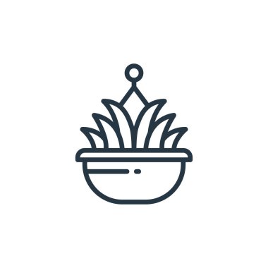 Bitki konseptinden bitki ikonu vektörü. Düzenlenebilir bitki felcinin ince bir çizgisi. Web ve mobil uygulamalarda kullanım için bitkisel doğrusal işaret, logo, yazdırma ortamı.