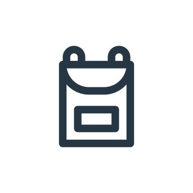 Okul konseptinden sırt çantası ikonu vektörü. Düzenlenebilir sırt çantasının ince bir çizgisi. Web ve mobil uygulamalarda kullanmak için sırt çantası doğrusal işareti, logo, yazdırma ortamı.