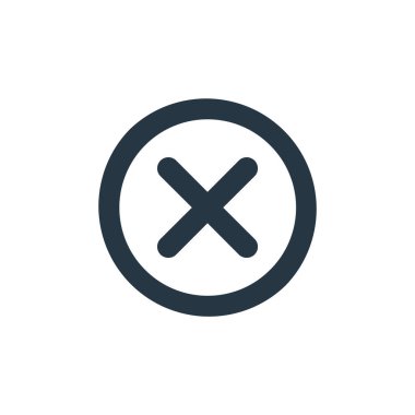 Temel konseptlerden ikon vektörünü kapat. Yakın düzenlenebilir felcin ince bir çizgisi. Web ve mobil uygulamalarda kullanmak için doğrusal işareti kapat, logo, yazdırma ortamı.