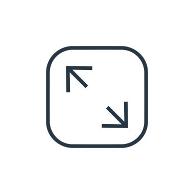 Ok konseptinden simge vektörünü maksimuma çıkar. Düzenlenebilir vuruşun ince çizgisi. Web ve mobil uygulamalarda kullanmak için doğrusal işareti büyüt, logo, yazdırma ortamı.