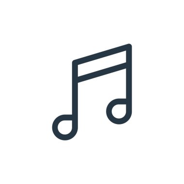 Arayüz konseptinden müzik simgesi vektörü. Düzenlenebilir vuruşun ince çizgisi. Web ve mobil uygulamalarda kullanım için müzik doğrusal işareti, logo, yazdırma ortamı.