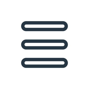 Ekommerce kullanıcı arayüzü kavramından menü simgesi vektörü. Menüde düzenlenebilir vuruşların ince çizgisi. Web ve mobil uygulamalarda kullanmak için menü doğrusal işareti, logo, yazdırma ortamı.