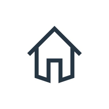 Ekommerce temel ui kavramından ev ikonu vektörü. Düzenlenebilir inmenin ince bir çizgisi. Web ve mobil uygulamalarda kullanım için ev doğrusal işareti, logo, yazdırma ortamı.