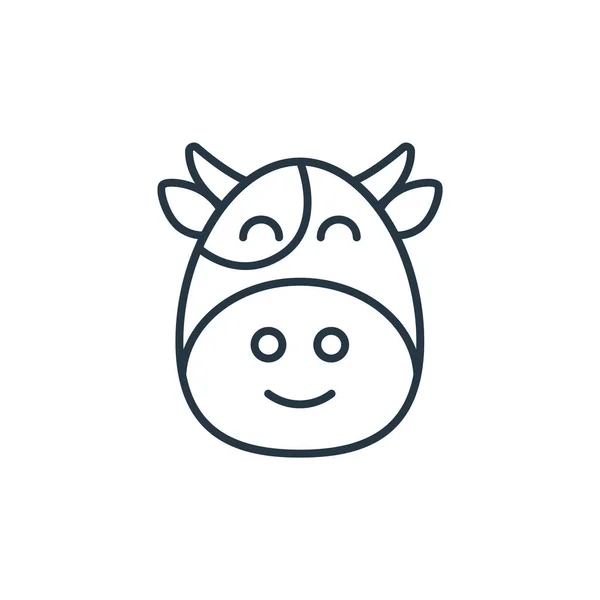 Vektor Ikon Krávy Konceptu Zvířat Tenká Čára Ilustrace Upravitelného Tahu — Stockový vektor