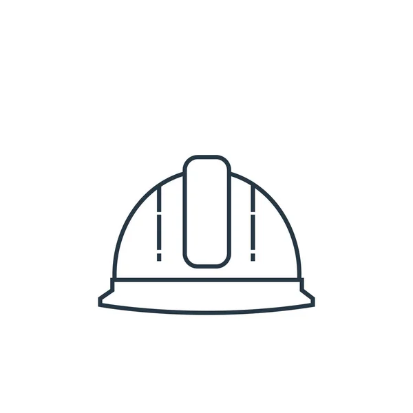 Шлем Иконка Вектор Концепции Строительства Тонкая Линия Иллюстрации Шлема Редактируемый — стоковый вектор