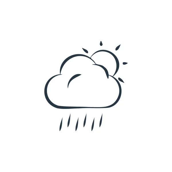 Вектор Иконок Дождя Концепции Погоды Тонкая Линия Иллюстрации Дождя Редактируемый — стоковый вектор