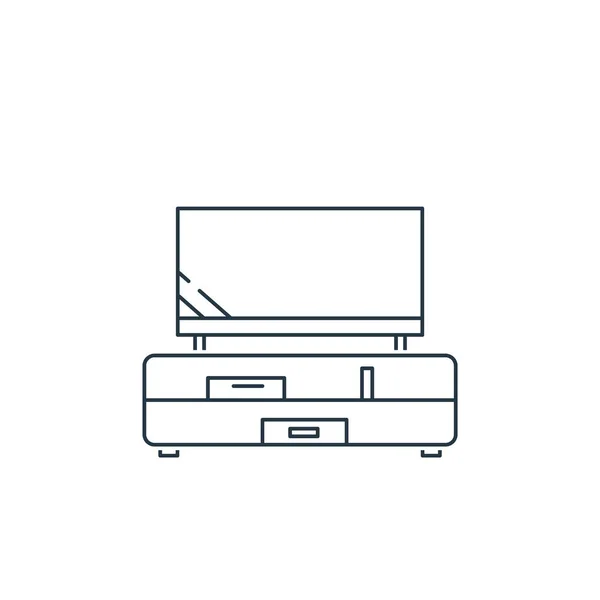 Іконка Телебачення Вектор Концепції Меблів Тонка Лінія Ілюстрації Телевізійного Зміненого — стоковий вектор
