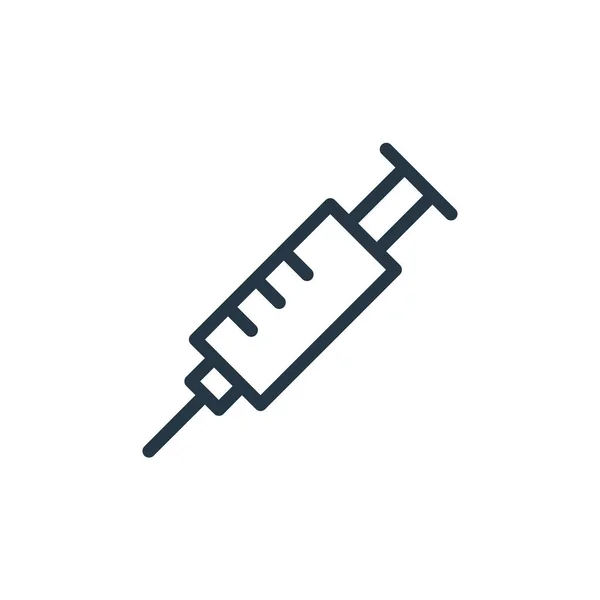 Syringe Icon Vector Healthcare Concept Thin Line Illustration Syringe Editable — Stock Vector