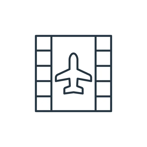 飞行概念中的飞行图标矢量 可编辑中风的细线图解 在网络和移动应用程序 印刷媒体上使用的飞线形标志 — 图库矢量图片
