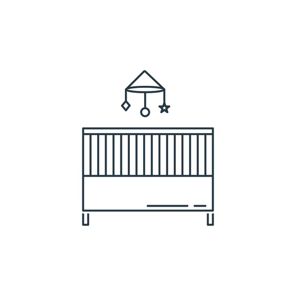 Baby Säng Ikon Vektor Från Möbler Koncept Tunn Linje Illustration — Stock vektor