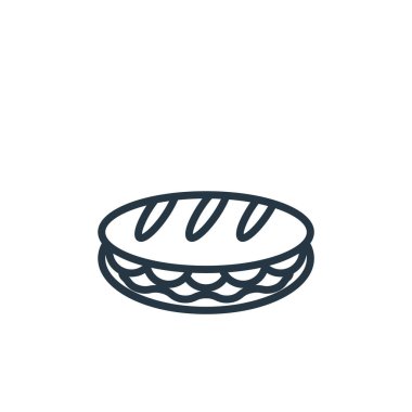 Sandviç konseptinden sandviç ikonu vektörü. İnce çizgili, düzenlenebilir sandiviç vuruşu. Web ve mobil uygulamalarda kullanmak için sandviç doğrusal işareti, logo, yazdırma ortamı.