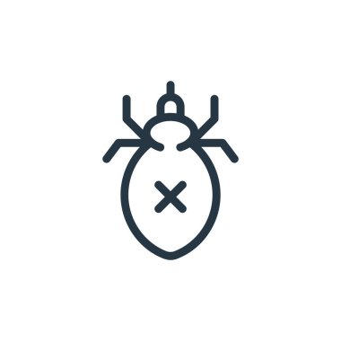 Veterinerlik konseptinden pire ikonu vektörü. Kurgulanabilir pire felcinin ince bir çizgisi. İnternet ve mobil uygulamalarda kullanmak için pire doğrusal işareti, logo, yazdırma ortamı.