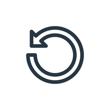 Simge vektörünü temel ui kavramından yeniden başlat. Düzenlenebilir felcin ince çizgisi. Web ve mobil uygulamalar, logo ve yazdırma ortamlarında kullanım için doğrusal işareti yeniden başlat.