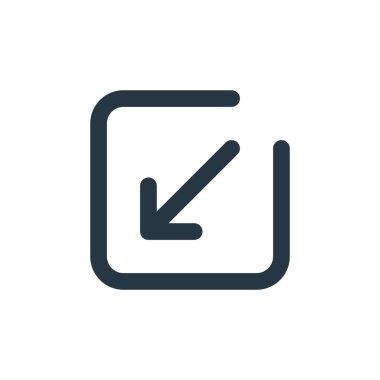 Ok konseptinden köşegen ok ikonu vektörü. Düzenlenebilir okun ince çizgi çizimi. Web ve mobil uygulamalarda kullanmak için çapraz ok doğrusal işareti, logo, yazdırma ortamı.