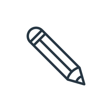 Eğitim konseptinden kalem ikonu vektörü. İnce çizgili, düzenlenebilir kalem darbesi. Web ve mobil uygulamalarda kullanmak için kalem doğrusal işareti, logo, yazdırma ortamı.