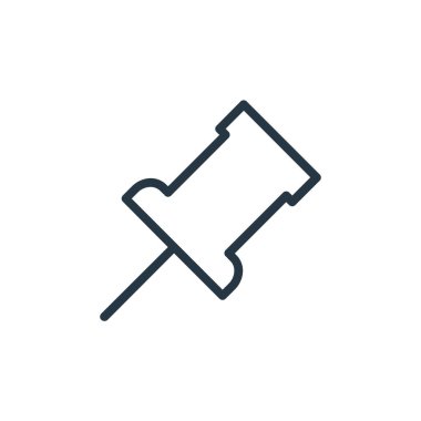 İş ve ofis kavramının simge vektörü. Düzenlenebilir iğne darbesinin ince çizgisi. Web ve mobil uygulamalar, logo ve yazdırma ortamlarında kullanım için doğrusal işaret.