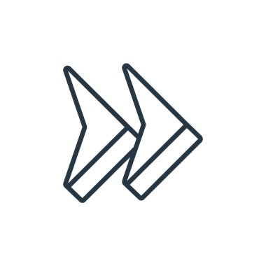 d ok konseptinden sağ ok simgesi vektörü. Sağ okun düzenlenebilir vuruşunun ince çizgisi. Web ve mobil uygulamalarda kullanmak için sağ ok doğrusal işareti, logo, yazdırma ortamı.