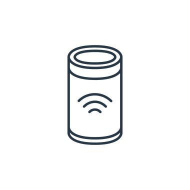 Akıllı ev aletleri kavramından Alexa simgesi vektörü. Alexa 'nın düzenlenebilir felcinin ince bir çizgisi. Web ve mobil uygulamalarda kullanmak için alexa doğrusal işareti, logo, yazdırma ortamı.