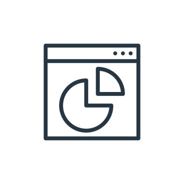 Seo ve web konseptinden tarayıcı simgesi vektörü. Tarayıcı düzenlenebilir vuruşunun ince çizgisi. Web ve mobil uygulamalarda kullanmak için tarayıcı doğrusal imzası, logo, yazdırma ortamı.