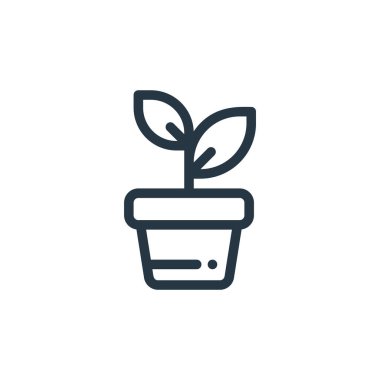 İlkbahar konseptinden ikon vektörü. Düzenlenebilir filizlenmenin ince bir çizgisi. Web ve mobil uygulamalarda kullanım için doğrusal filizlenme işareti, logo, yazdırma ortamı.