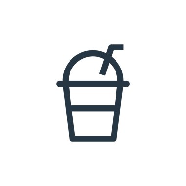 Yiyecek içecek konseptinden milkshake ikonu vektörü. İnce çizgili, düzenlenebilir milkshake çizimi. Web ve mobil uygulamalarda kullanmak için milkshake doğrusal işareti, logo, yazdırma ortamı.