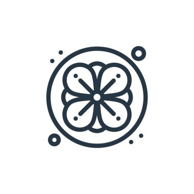 Sauna konseptinden çiçek ikonu vektörü. Çiçek düzenlenebilir felcin ince bir çizgisi. Web ve mobil uygulamalarda kullanım için çiçek doğrusal işareti, logo, yazdırma ortamı.
