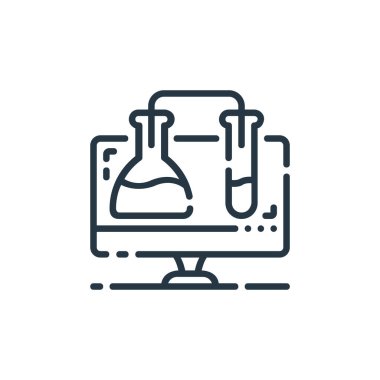 Deney ikonu konseptinden esinlenerek oluşturulmuş. Düzenlenebilir felç deneylerinin ince çizgisi. Web ve mobil uygulamalarda kullanım için doğrusal deneysel işaret, logo, yazdırma medyası.