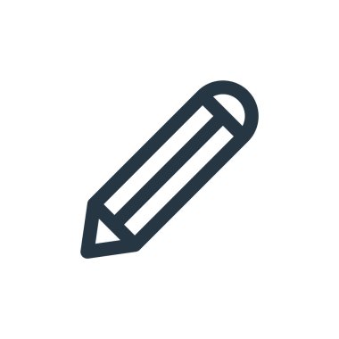 Okula dönüş konseptinden kalem ikonu vektörü. İnce çizgili, düzenlenebilir kalem darbesi. Web ve mobil uygulamalarda kullanmak için kalem doğrusal işareti, logo, yazdırma ortamı.