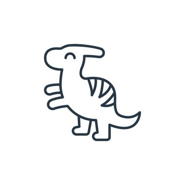 Dinozor konseptindeki parasaurolophus ikon vektörü. Düzenlenebilir parasaurolophus felcinin ince bir çizgisi. Web ve mobil uygulamalarda kullanmak için parasaurolophus lineer işareti, logo, yazdırma ortamı.