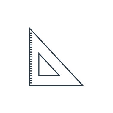 İnşaat konseptinden kare cetvel vektörü. Düzenlenebilir kare vuruşun ince çizgisi. Web ve mobil uygulamalarda kullanmak için kare cetvel doğrusal işareti, logo, yazdırma ortamı.