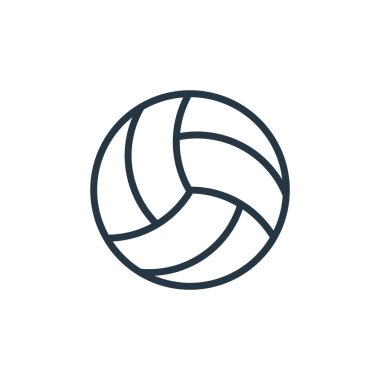 Spor konseptinden voleybol ikonu vektörü. Düzenlenebilir voleybol vuruşunun ince bir çizgisi. Web ve mobil uygulamalarda kullanmak için voleybol lineer işareti, logo, yazdırma ortamı.
