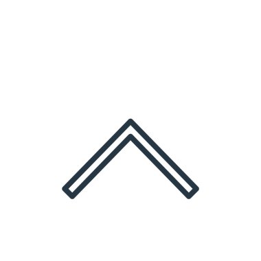 Ok kavramından yukarı doğru ok simgesi vektörü. Yukarı doğru, düzenlenebilir okun ince çizgisi. Web ve mobil uygulamalarda kullanmak için yukarı doğru ok doğrusal işareti, logo, yazdırma ortamı.