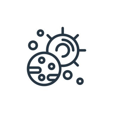 Kainat kavramının tutulma ikonu vektörü. Güneş tutulmasının ince çizgisi düzenlenebilir vuruşu. Web ve mobil uygulamalar, logo ve yazdırma ortamlarında kullanmak için tutulma doğrusal işareti.