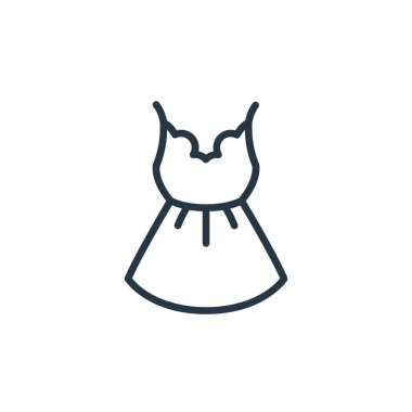 Moda ve giysi konseptinden ikon taşıyıcı giyin. Düzenlenebilir darbenin ince bir çizgisi. Web ve mobil uygulamalarda kullanmak için doğrusal giyim tabelası, logo, yazdırma ortamı.