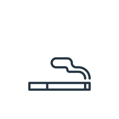 kirlilik kavramından kalma sigara ikonu vektörü. İnce çizgili düzenlenebilir felç çizgisi. İnternet ve mobil uygulamalarda kullanmak için sigara doğrusal işareti, logo, yazdırma ortamı.