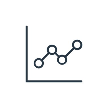 Grafik konseptinden istatistik ikonu. Düzenlenebilir inme istatistiklerinin ince çizgisi. Web ve mobil uygulamalarda kullanım için istatistikler doğrusal işareti, logo, yazdırma ortamı.
